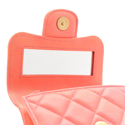 Chanel Lambskin Quilted Ombre Top Handle Flap Clutch With Chain Rose 11 of 11