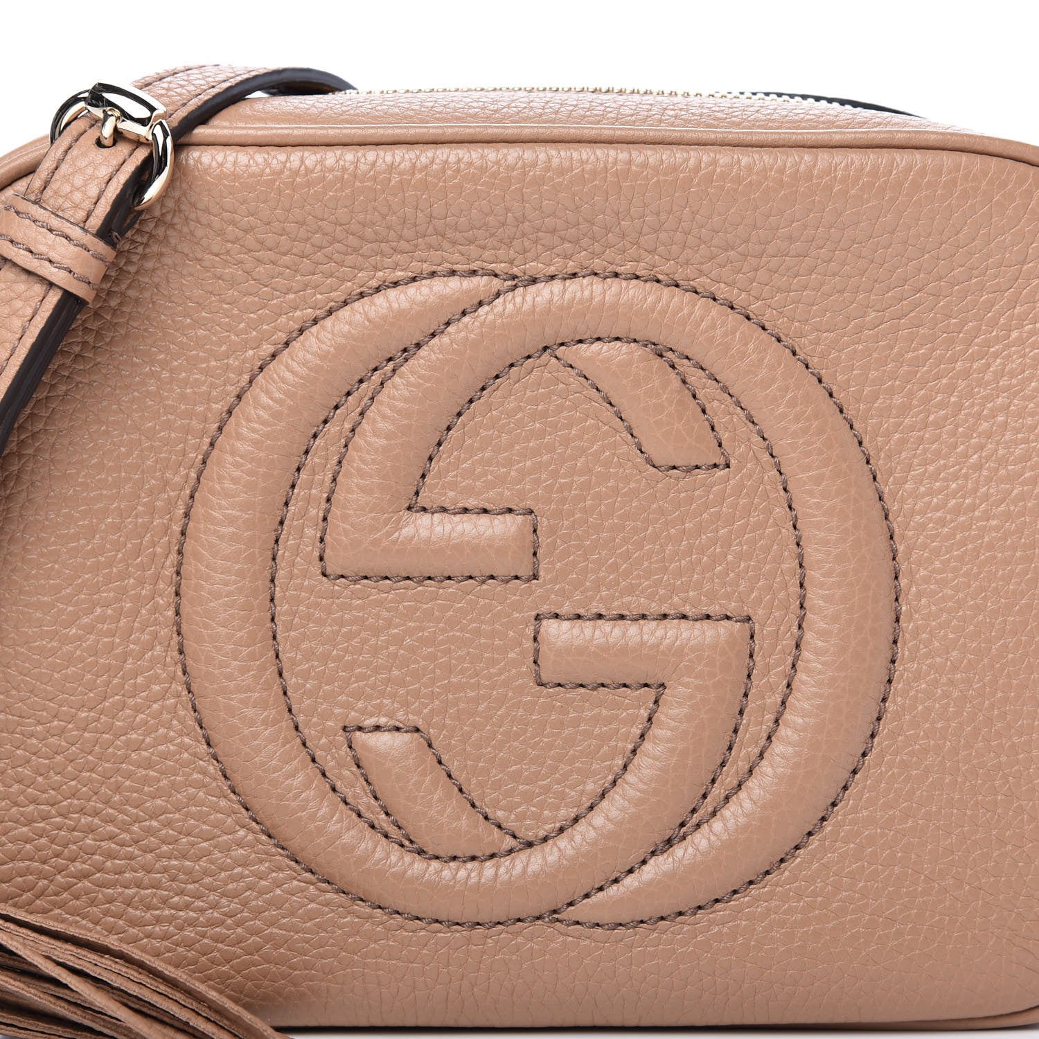 Gucci Pebbled Calfskin Small Soho Disco Bag Camelia 10 of 10