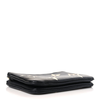 Louis Vuitton Empreinte Monogram Giant Double Zip Pochette Black Cream 4 of 9