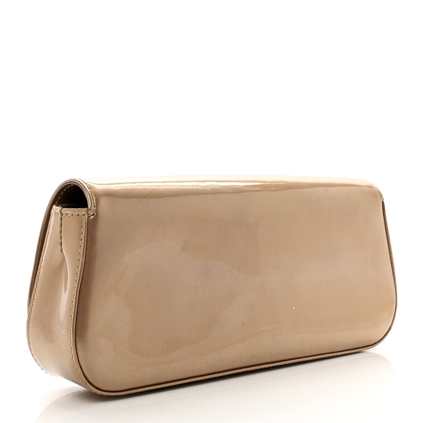 Patent Sobe Clutch Beige Poudre