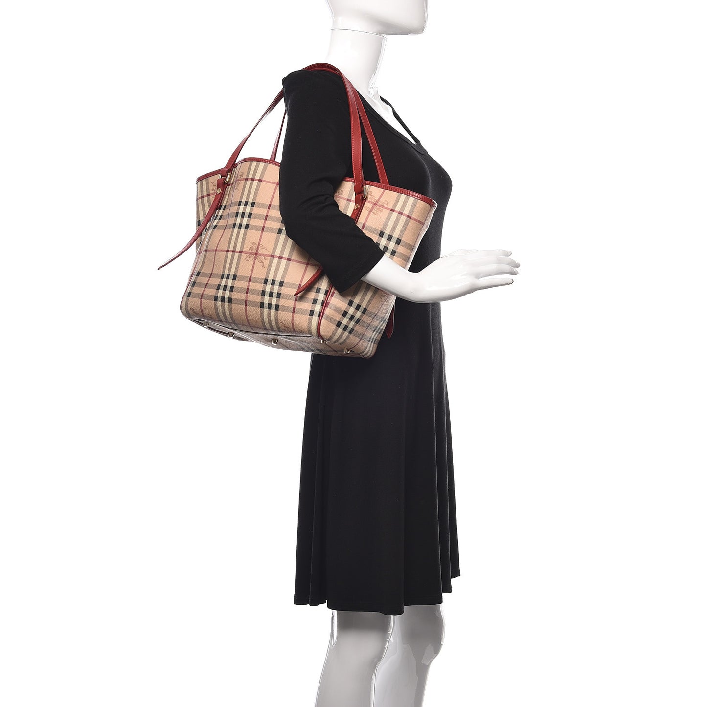 Haymarket Check Small Canterbury Tote Coral Red
