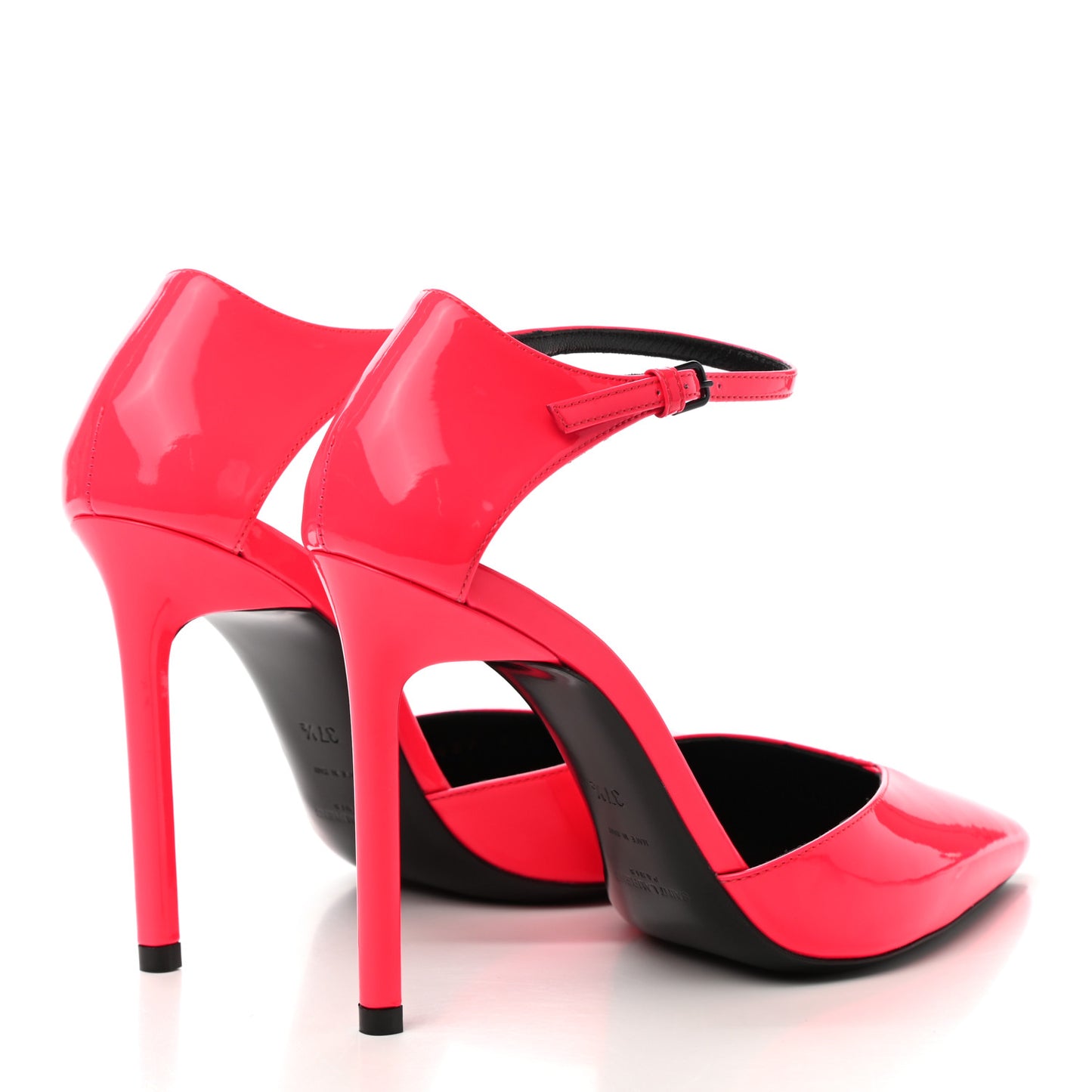 Patent Anja 105 Ankle Strap Pointed Pumps 37.5 Fuxia Fluo