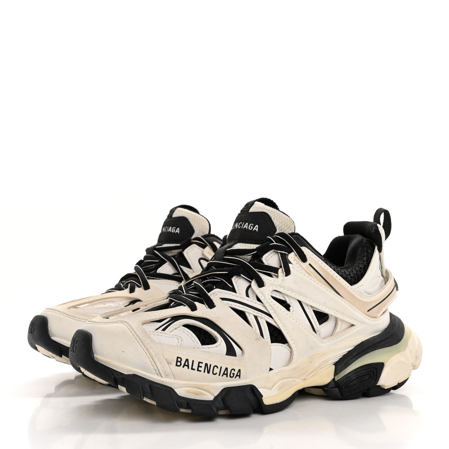 Rubber Mesh Bi-Color Mens Track.2 Open Sneakers 36 Beige Black