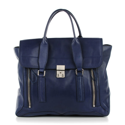 3.1 Phillip Lim 3.1 Smooth Calfskin Large Pashli Satchel Ink 1 of 7