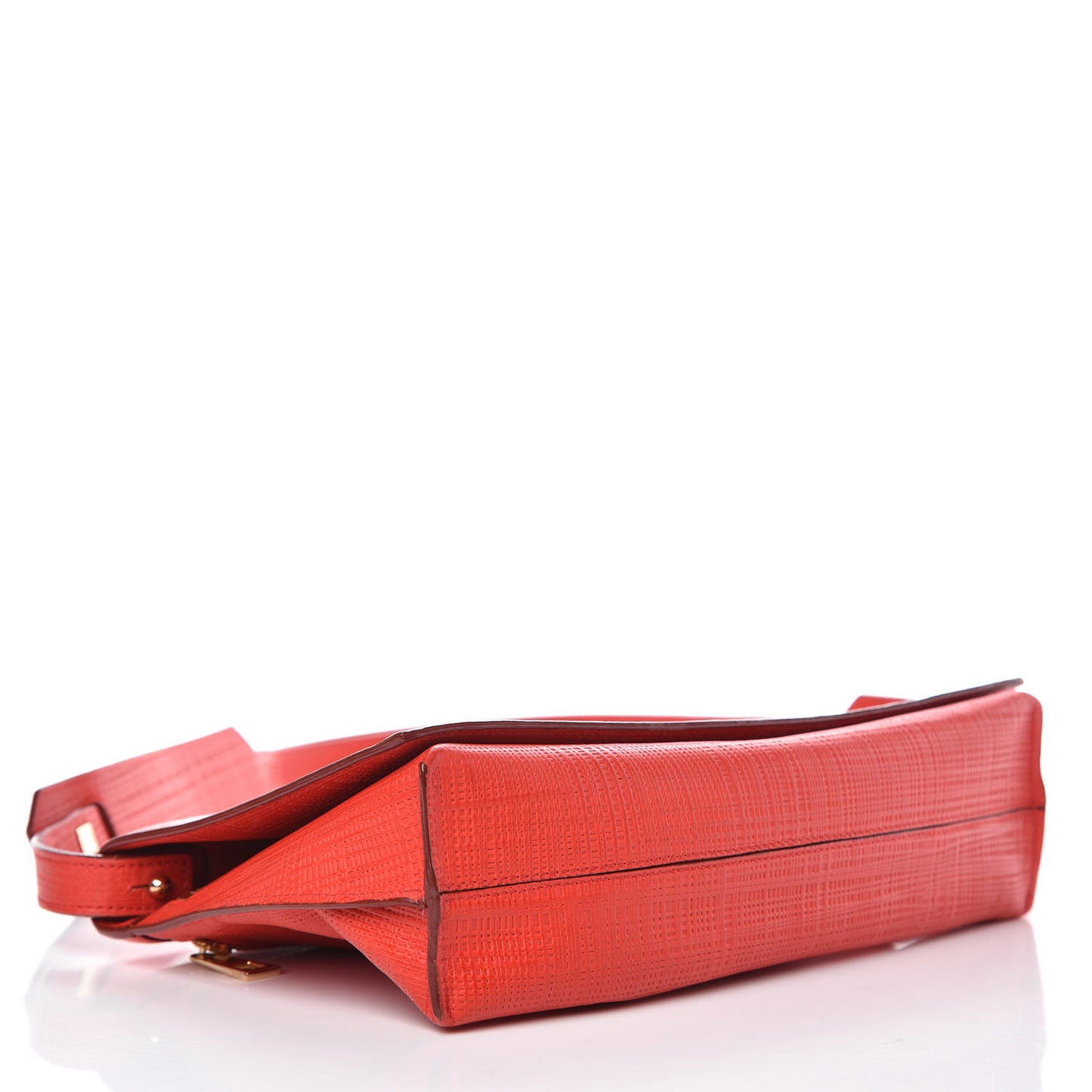 Calfskin Linen Embossed Small Messenger Bag Primary Red
