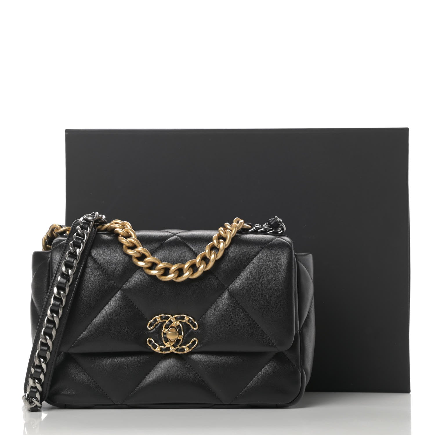 Chanel Lambskin Quilted Medium Chanel 19 Flap Black 10 of 11