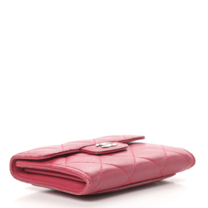 Chanel Lambskin Quilted Flap Card Holder Wallet Dark Pink 4 of 12