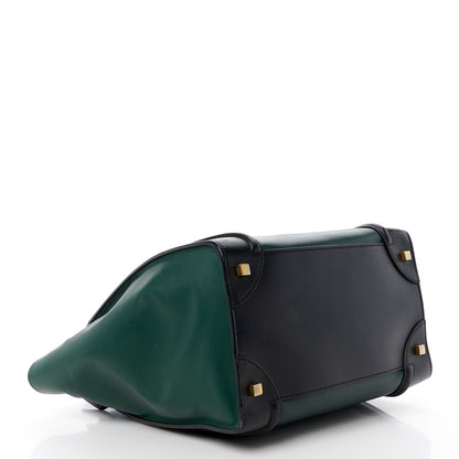 Celine Smooth Calfskin Mini Bi-Color Luggage Forest Black 4 of 13