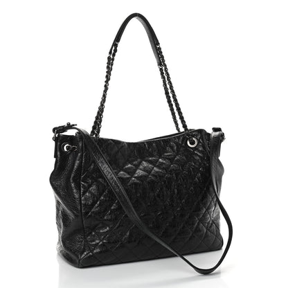 Chanel Glazed Calfskin Quilted Large Tote Black 2 of 8