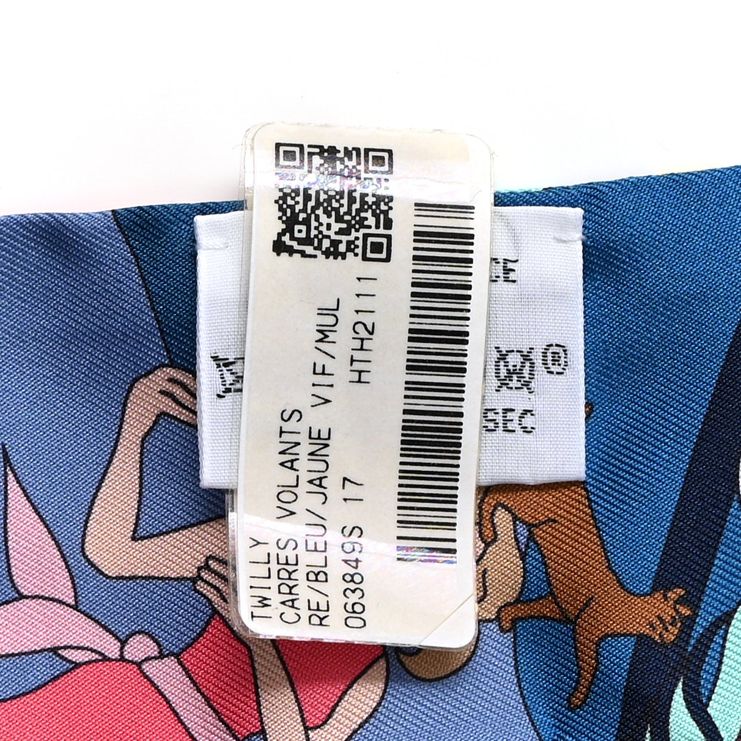 Silk Carres Volants Twilly Bleu Jaune Vif Multicolor