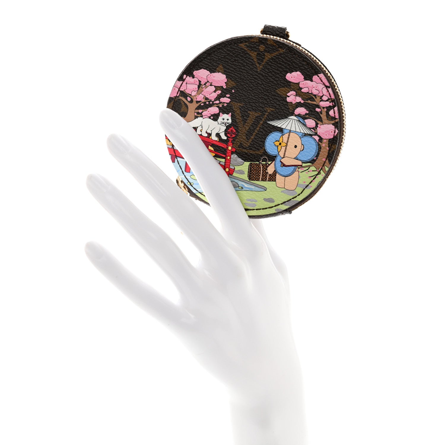 Louis Vuitton Monogram 2021 Christmas Animation Japanese Garden Round Coin Purse Wisteria Pink 2 of 7