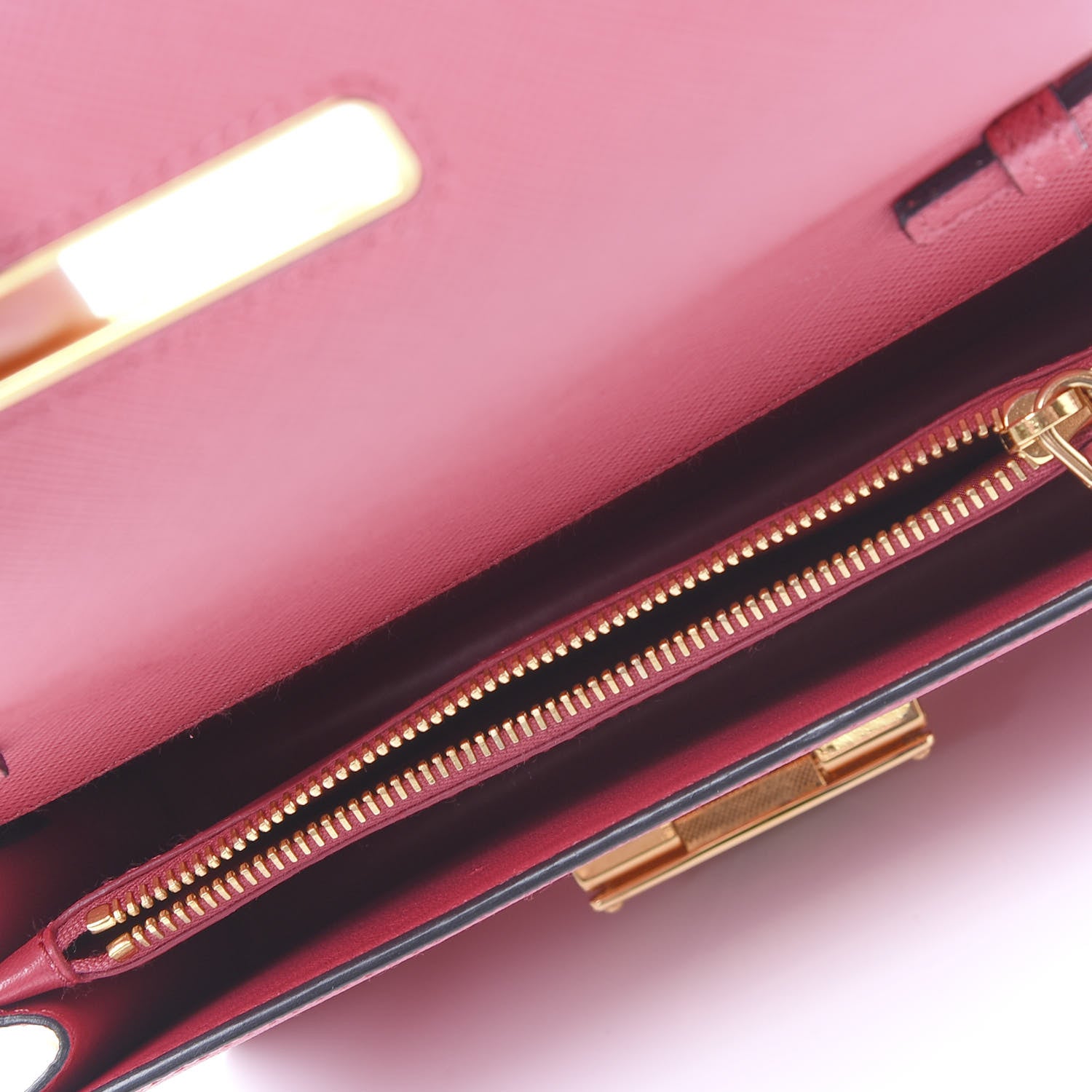 Prada Saffiano Chain Crossbody Bag Peonia 4 of 8