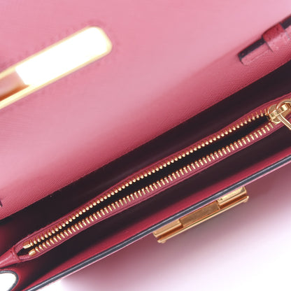 Prada Saffiano Chain Crossbody Bag Peonia 4 of 8