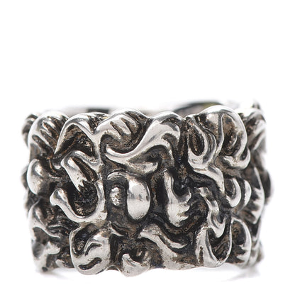Gucci Metal Lion Mane Ring 6.25 Aged Silver 1 of 8