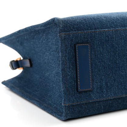 Versace Denim Calfskin La Medusa Small Tote Bag Blue 8 of 10