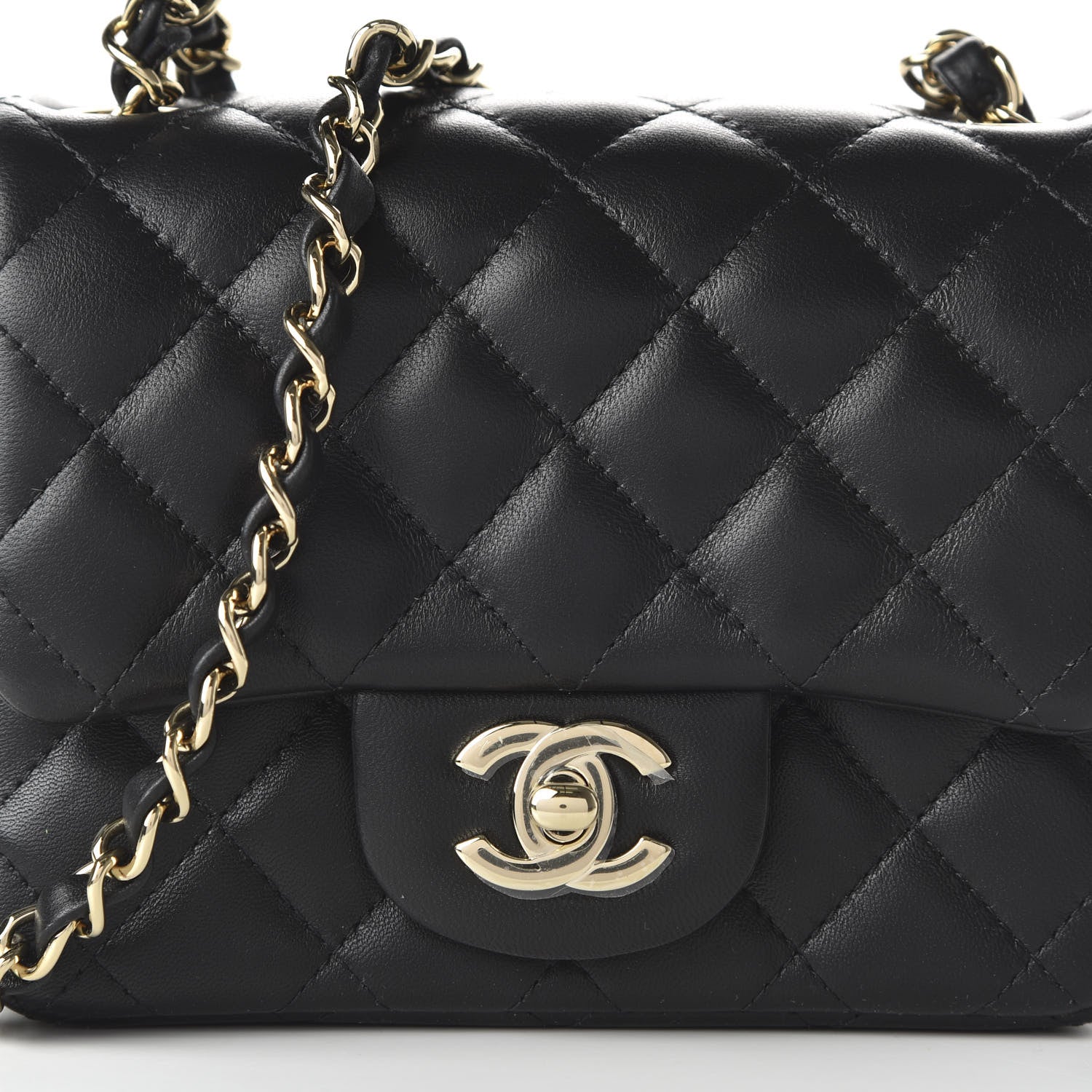 Chanel Lambskin Quilted Mini Square Flap Black 10 of 10