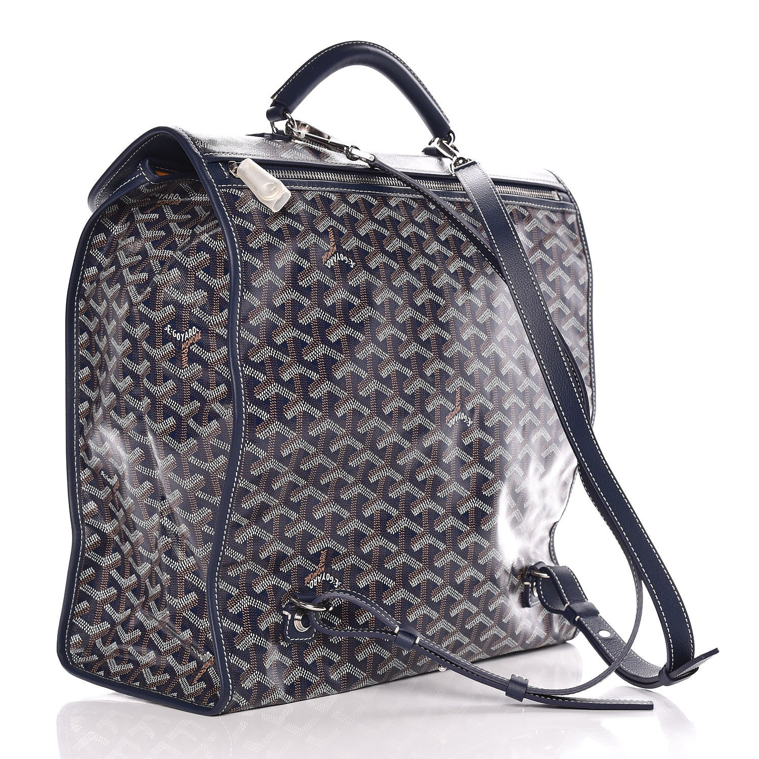 Goyard Goyardine Saint Leger Soft Briefcase Backpack Navy 3 of 9
