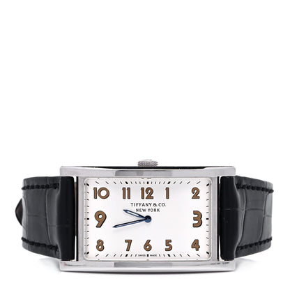 Tiffany Stainless Steel Alligator 25mm East West Quartz Watch 2 of 7