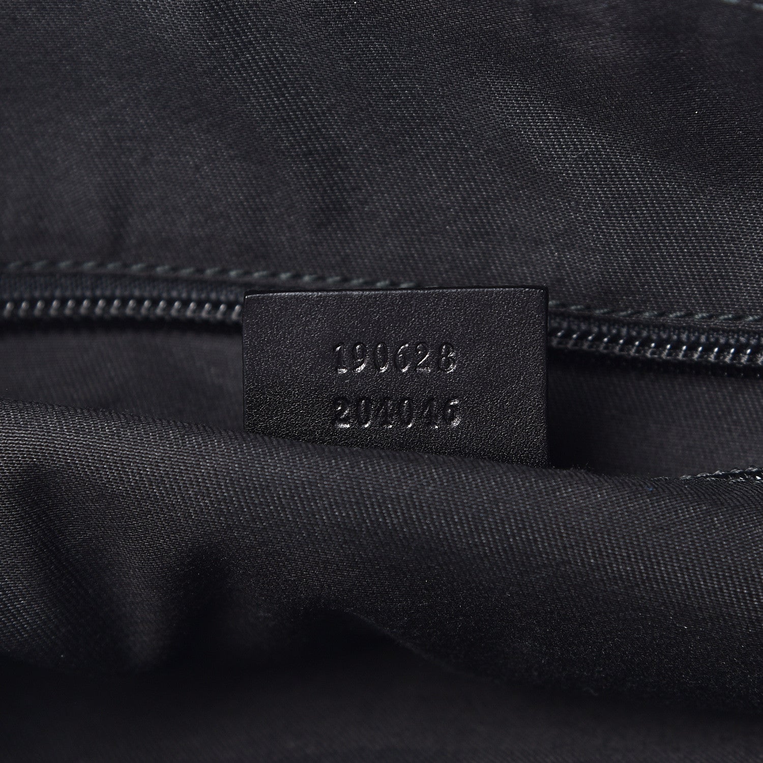 Gucci Denim Monogram Flat Messenger Bag Black 7 of 10