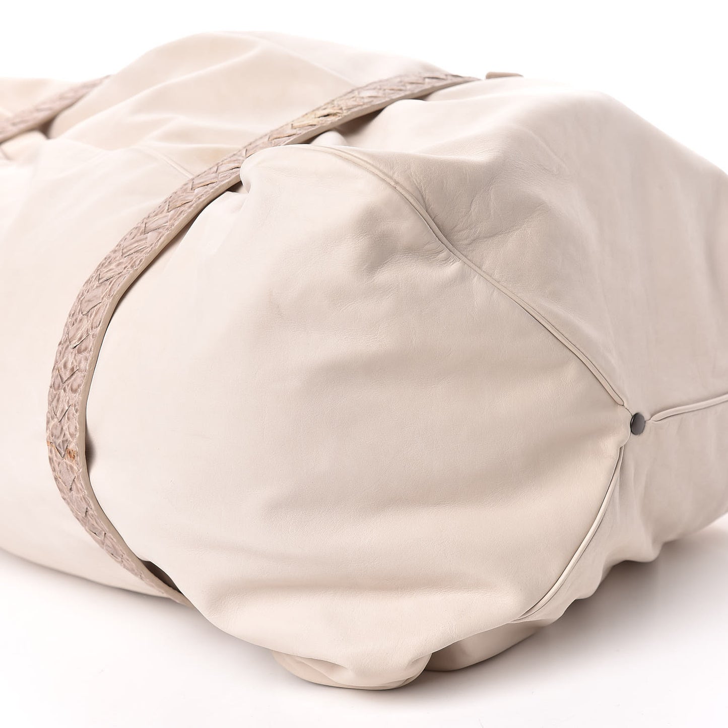 Nappa Crocodile Spinnaker Duffle Cream