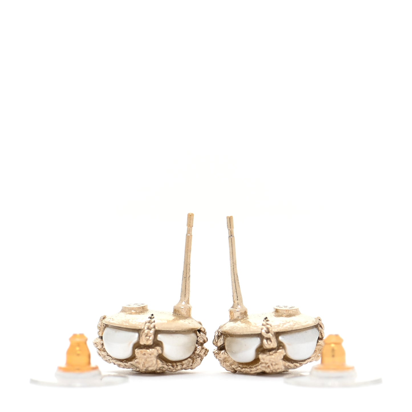 Pearl CC Round Earrings