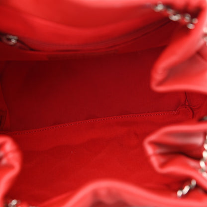 Chanel Lambskin Quilted Small CC Chain Drawstring Bucket Bag Red 8 of 12