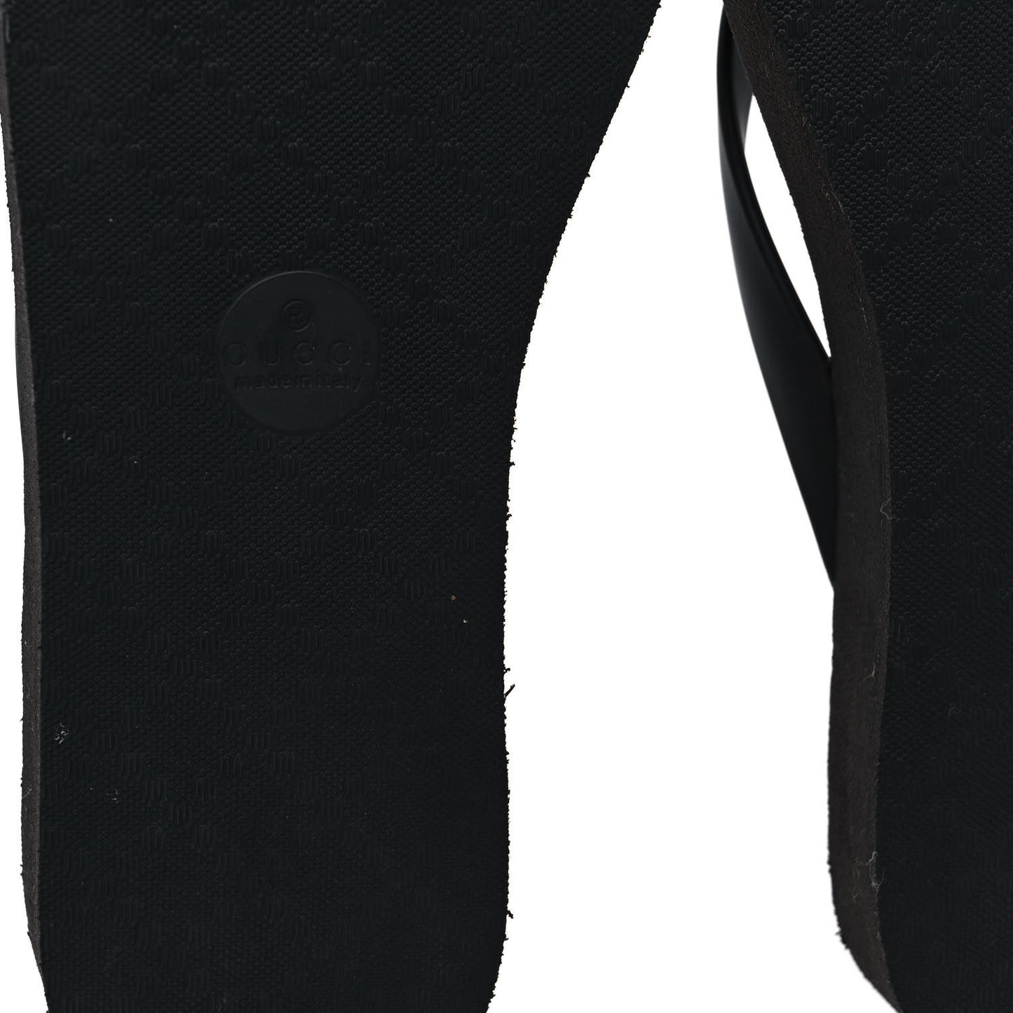 Rubber Chevron Womens GG Thong Sandals 39 Black
