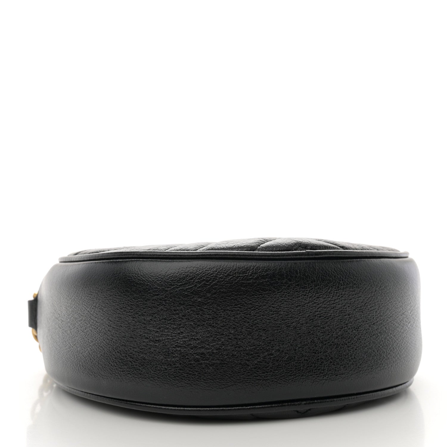 Gucci Azalea Calfskin Matelasse Heart Mini GG Marmont Round Shoulder Bag Black 4 of 10