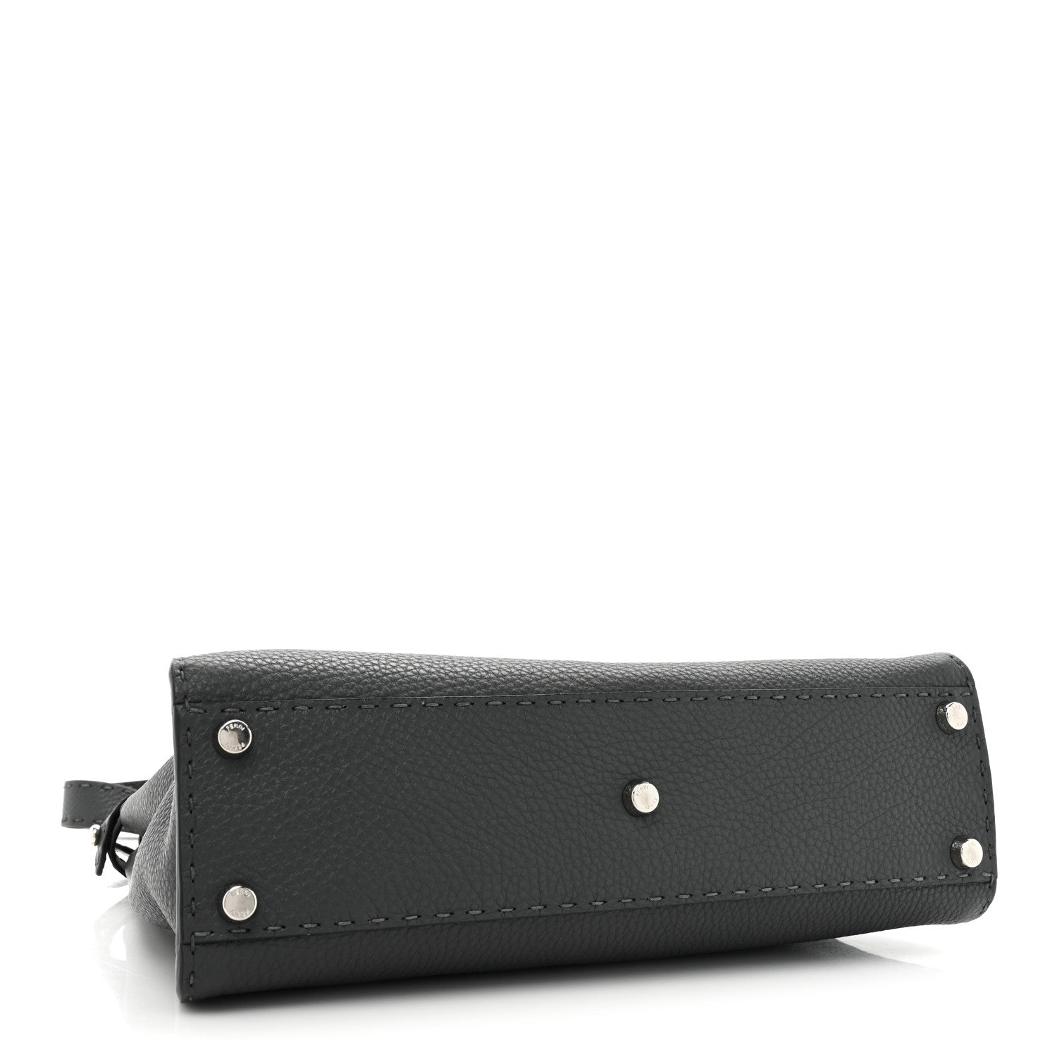 Fendi Cuoio Romano Selleria Bi-Color Medium Peekaboo Iconic Satchel Asfalto Latte 4 of 10