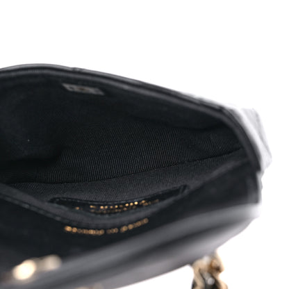 Chanel Lambskin Quilted Pearl Top Handle Clutch With Chain Black 5 of 11