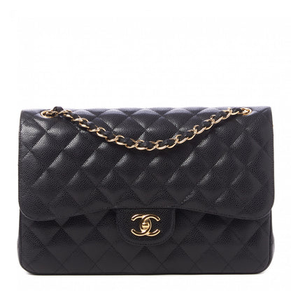 Chanel Caviar Quilted Jumbo Double Flap Black 1 of 10