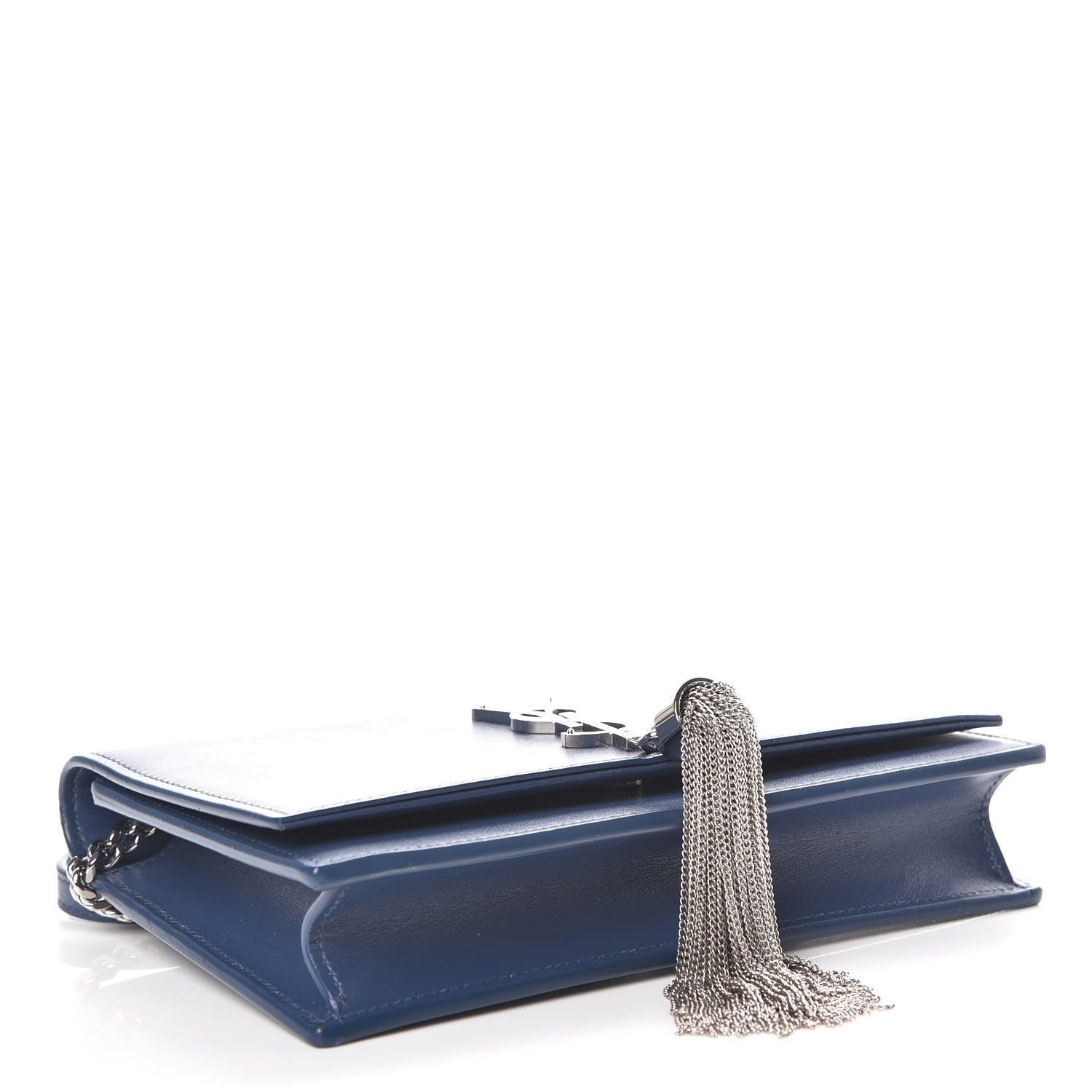 Saint Laurent Smooth Calfskin Classic Monogram Kate Tassel Chain Wallet Denim 4 of 10