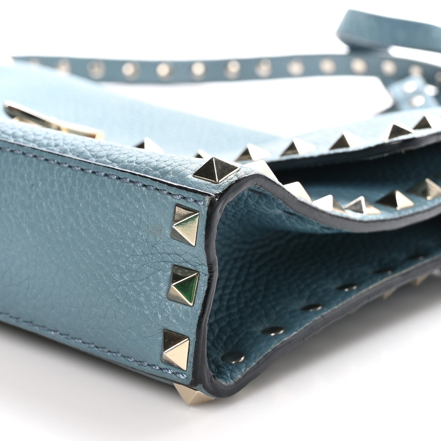 Valentino Garavani Pebbled Calfskin Medium Rockstud Flip Lock Crossbody Bag Celadon 9 of 9