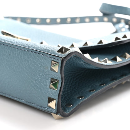 Valentino Garavani Pebbled Calfskin Medium Rockstud Flip Lock Crossbody Bag Celadon 9 of 9