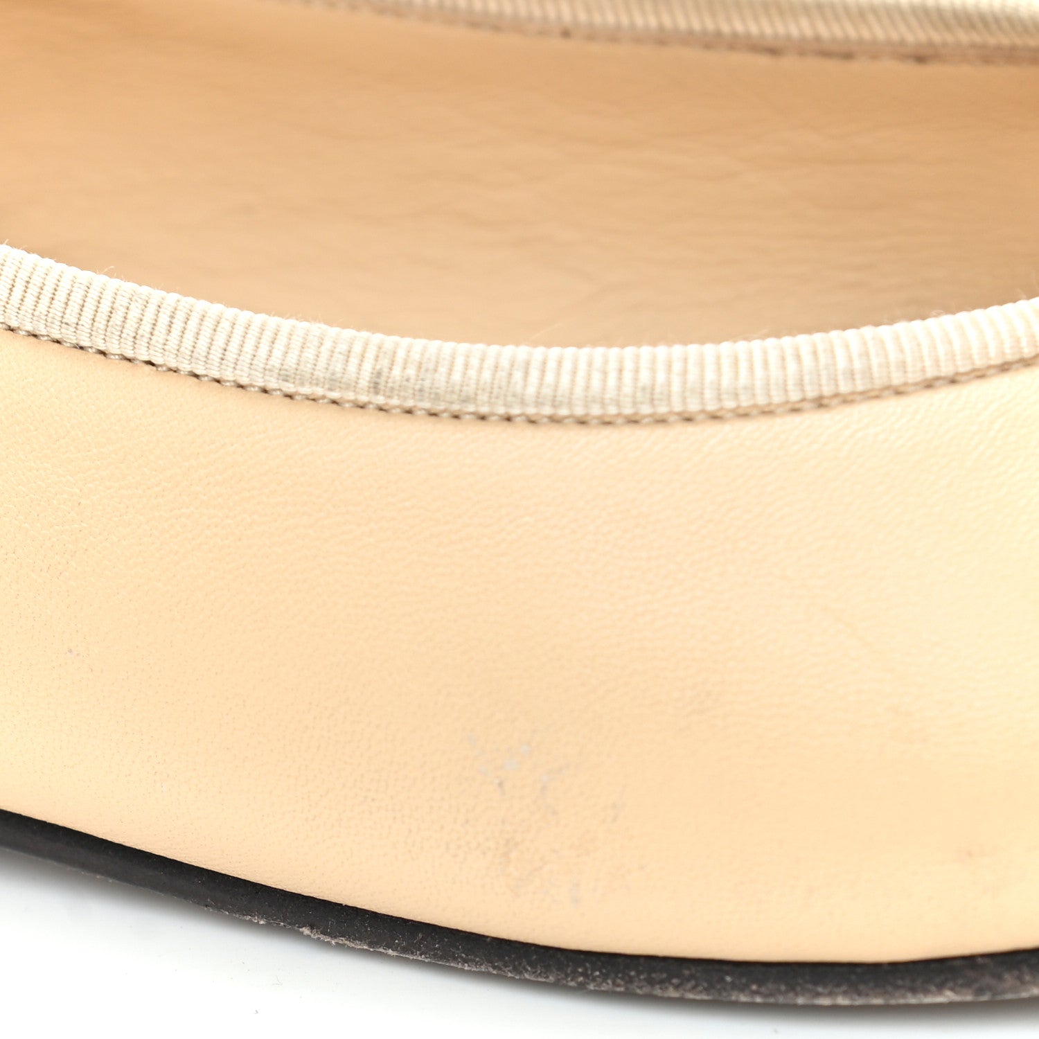Chanel Lambskin Cap Toe Ballerina Flats 38 Beige Black 11 of 18