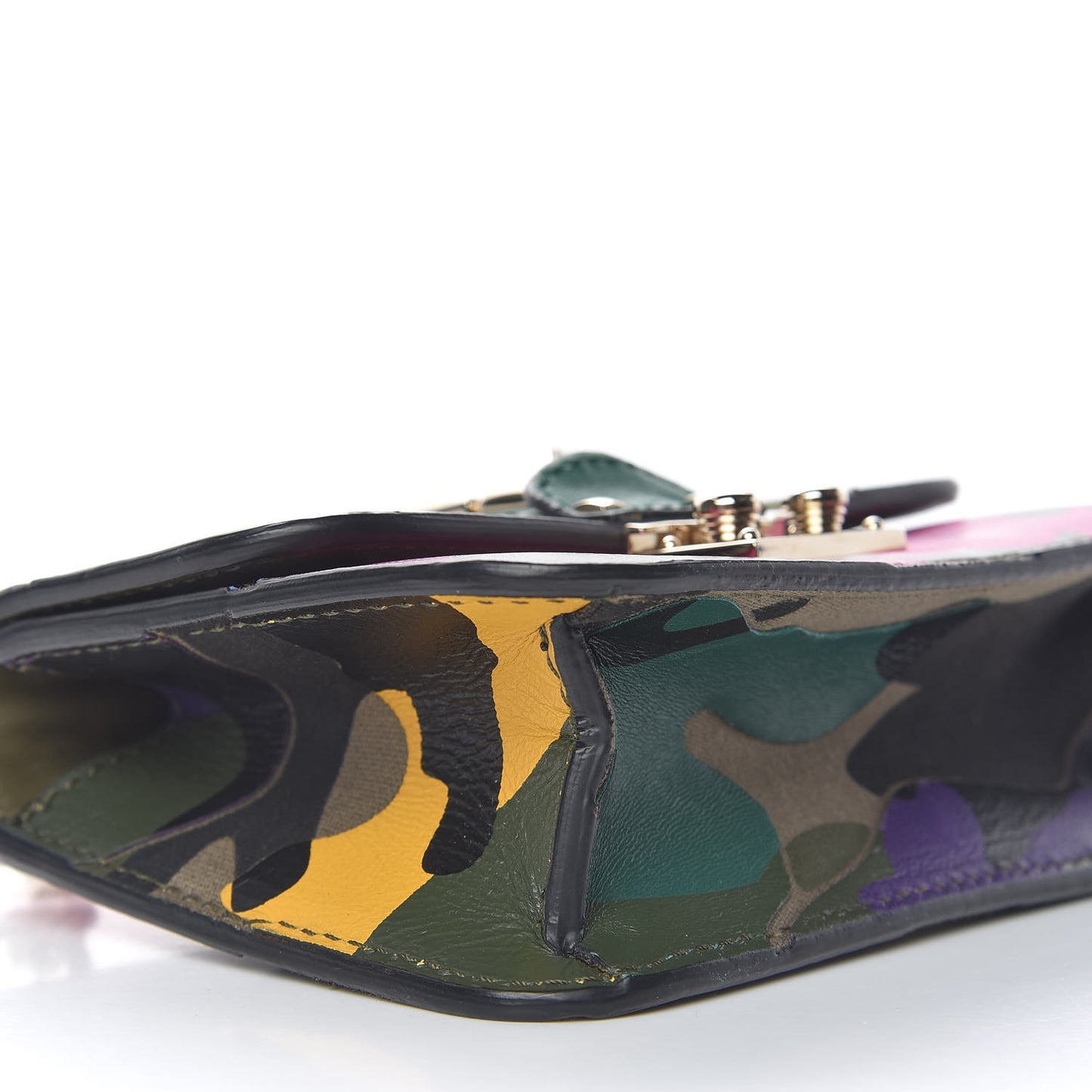 Nappa Canvas Camouflage Mini Glam Lock Rockstud Flap Multicolor