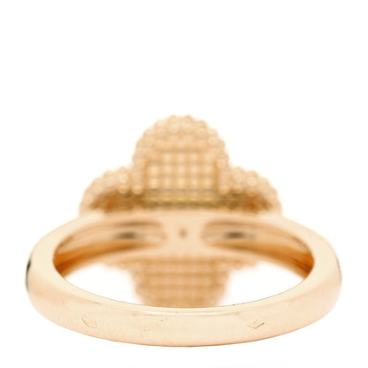 Van Cleef & Arpels 18K Yellow Gold Guilloche Vintage Alhambra Ring 56 7.5 3 of 5
