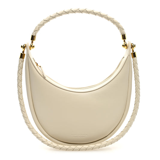 Smooth Calfskin Hula Hoop Shoulder Bag Sea Salt