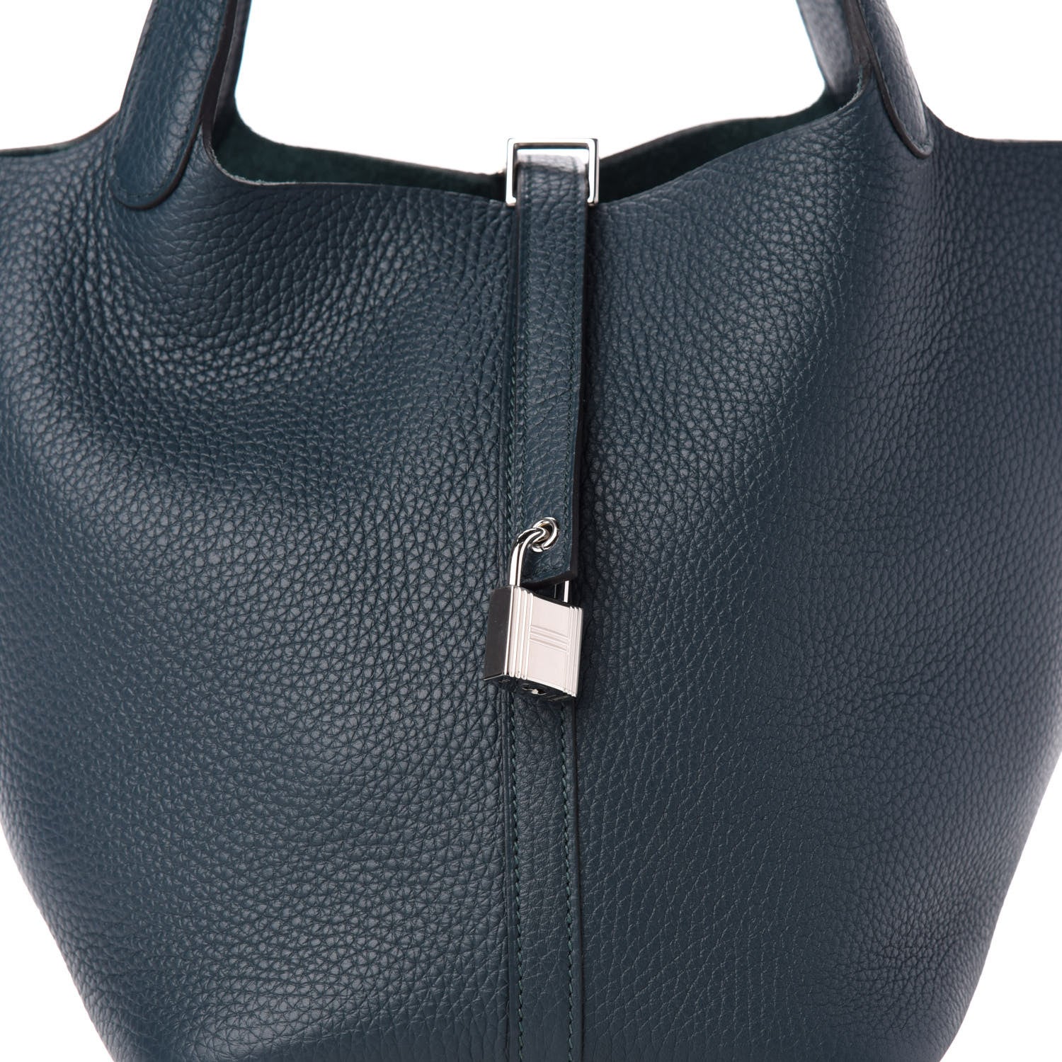 Hermes Taurillon Clemence Picotin Lock 22 MM Vert Cypress 10 of 11