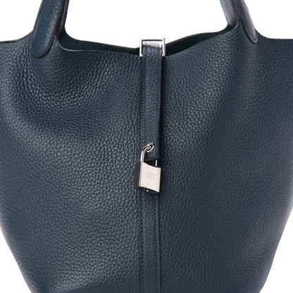 Hermes Taurillon Clemence Picotin Lock 22 MM Vert Cypress 10 of 11