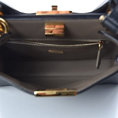 Fendi Vitello Tahiti Burro Medium Peekaboo Iconic Essentially Satchel Black Corda 5 of 10