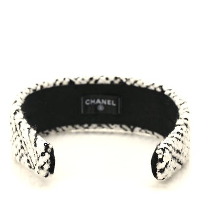 Chanel Tweed Sequin Headband White Black 5 of 7