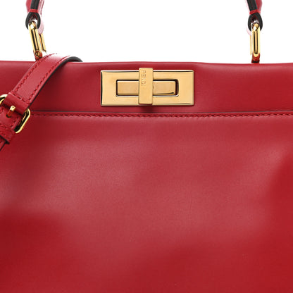 Fendi Vitello Morgan Fabric Jacquard Pequin Medium Peekaboo Iconic Satchel Mattone Tobacco Black 9 of 12