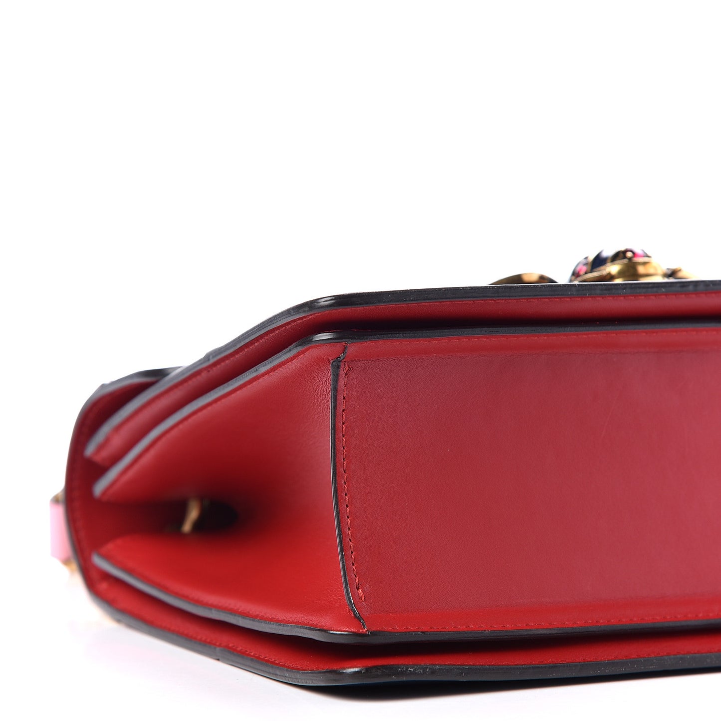 Calfskin Sylvie Web Small Queen Margaret Top Handle Bag Blue Agata Hibiscus Red Mystic White Sugar Pink
