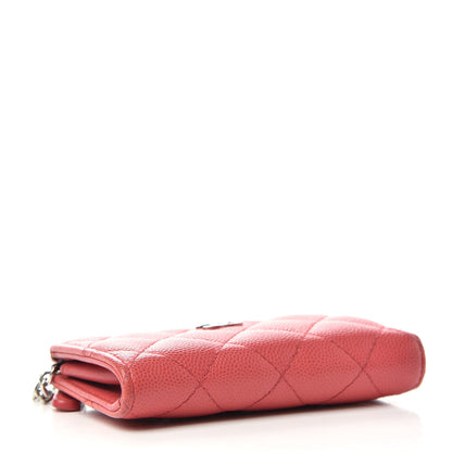 Chanel Caviar Quilted Zipped Key Holder Case Coral 4 of 9