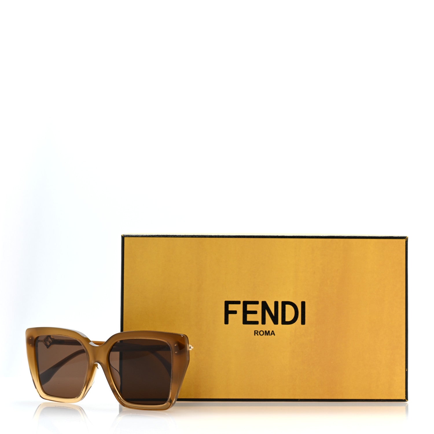 Fendi Acetate FF Diamonds Square Sunglasses FE40161F Yellow 8 of 8