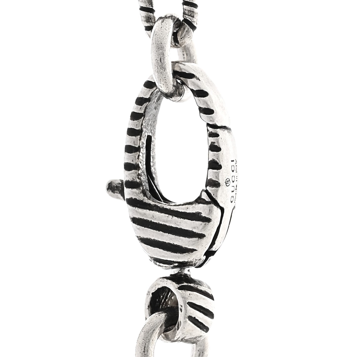 Sterling Silver Small Textured Interlocking G Pendant Necklace