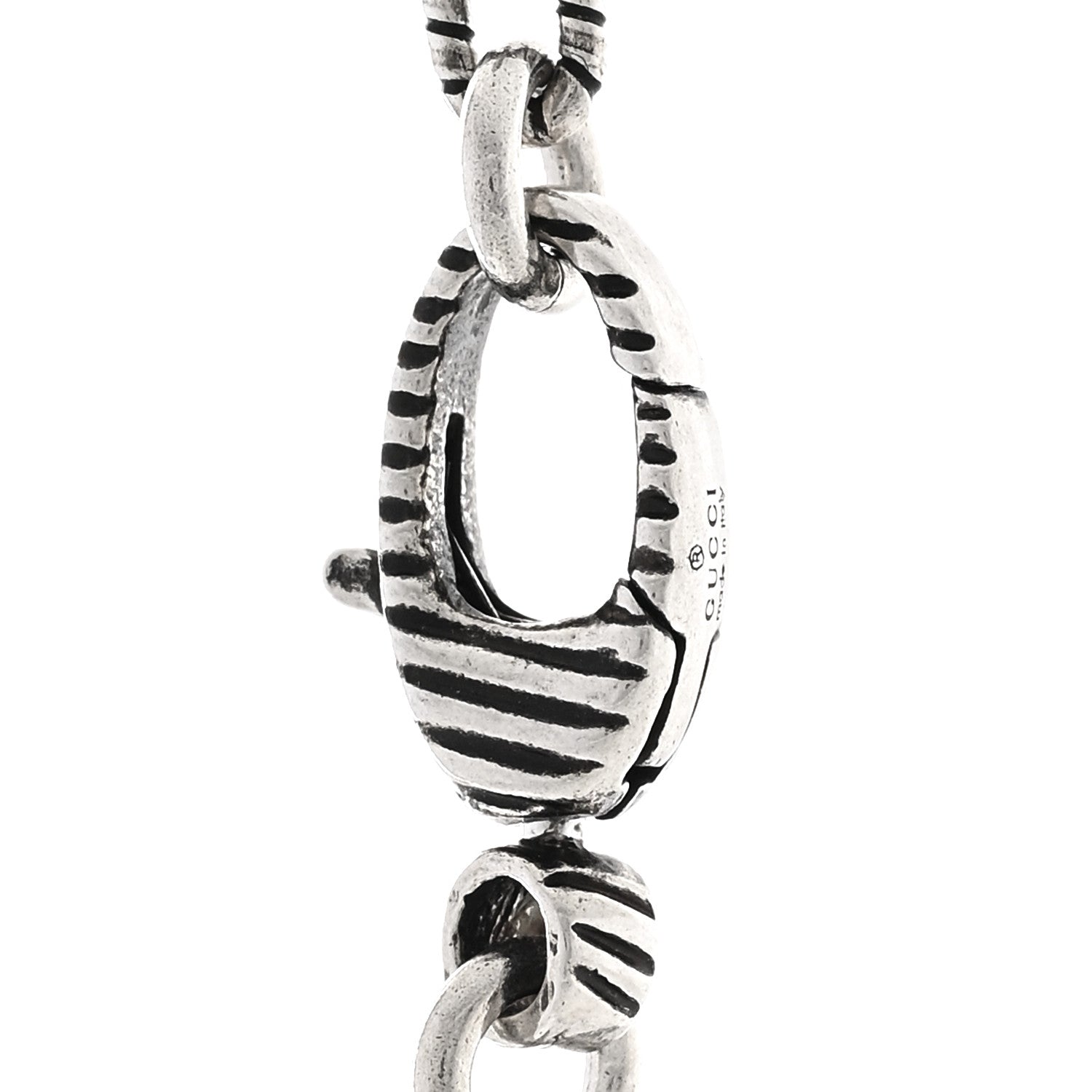 Gucci Sterling Silver Small Textured Interlocking G Pendant Necklace 4 of 5