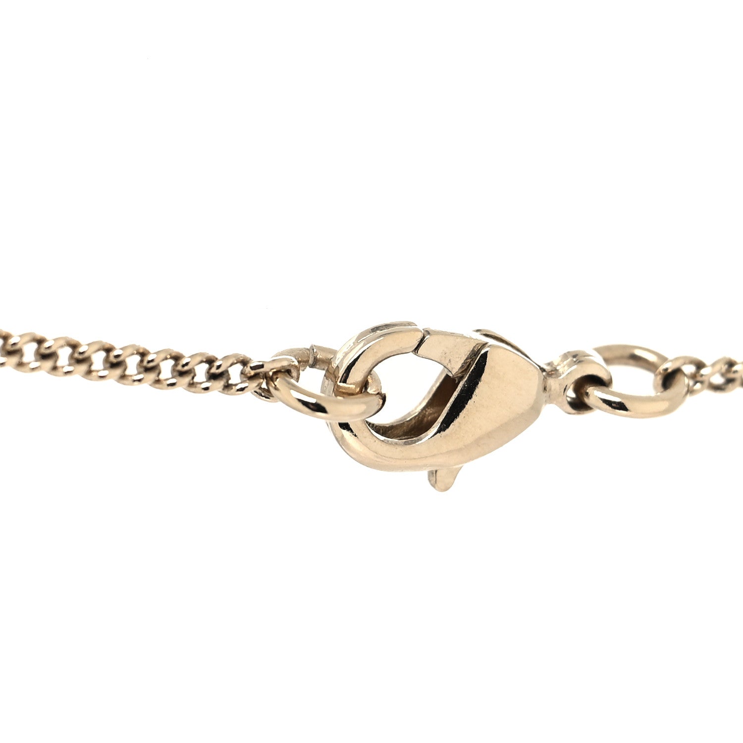 Chanel Crystal CC Medallion Necklace Gold 4 of 5