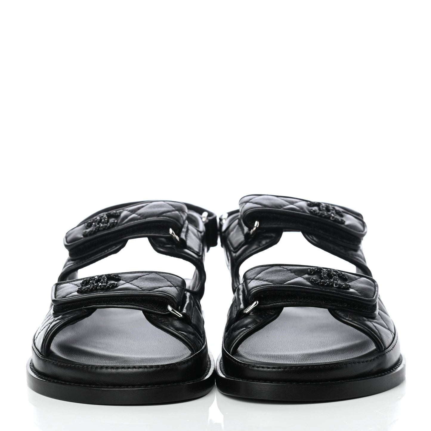 Lambskin Velcro Dad Sandals 36.5 Black